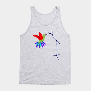 Colorful Bird and Microphone Tank Top